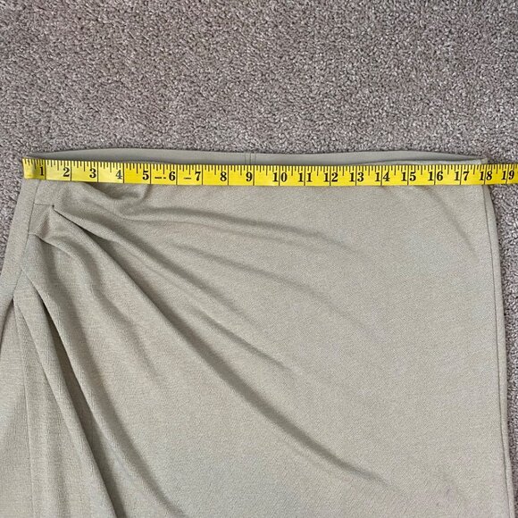 Vince Side-Drape Skirt Womens Size XL Sepia Ruched Faux Wrap Stretch Knit‎ - Picture 10 of 11